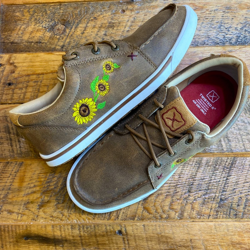 Twisted X Women's Bomber & Sunflower Buckskin Leather Loafers